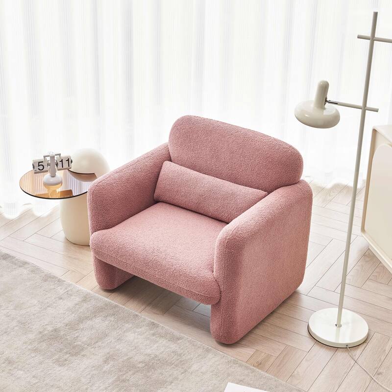 34"Lamb Fleece Fabric Sofa Chair