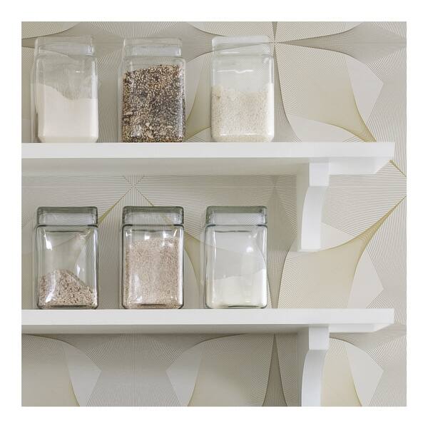 NuWallpaper White & Gold Inuition Peel & Stick Wallpaper 216in x 20