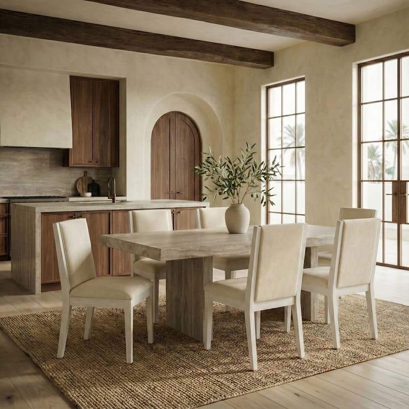 SAFAVIEH Couture Clarastella Wood Dining Chair - 20"W x 22"D x 34"H - White/Beige