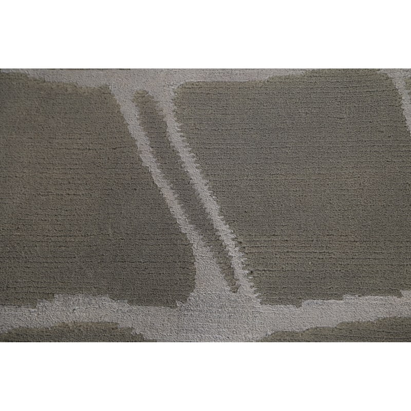 All-Over Modern Indian Area Rug Handmade Wool Carpet - 9'1"x 11'7"