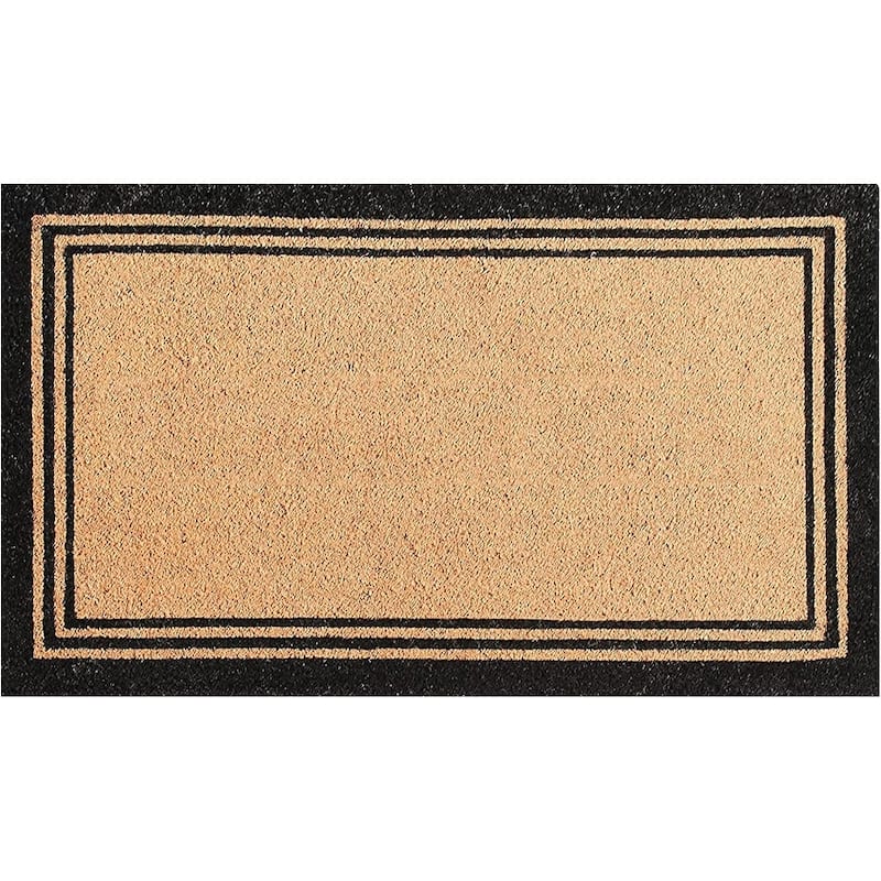 A1HC Natural Coir Doormat With Classic Border Indoor Outdoor Porch Entry Doormat - 18" X 30"