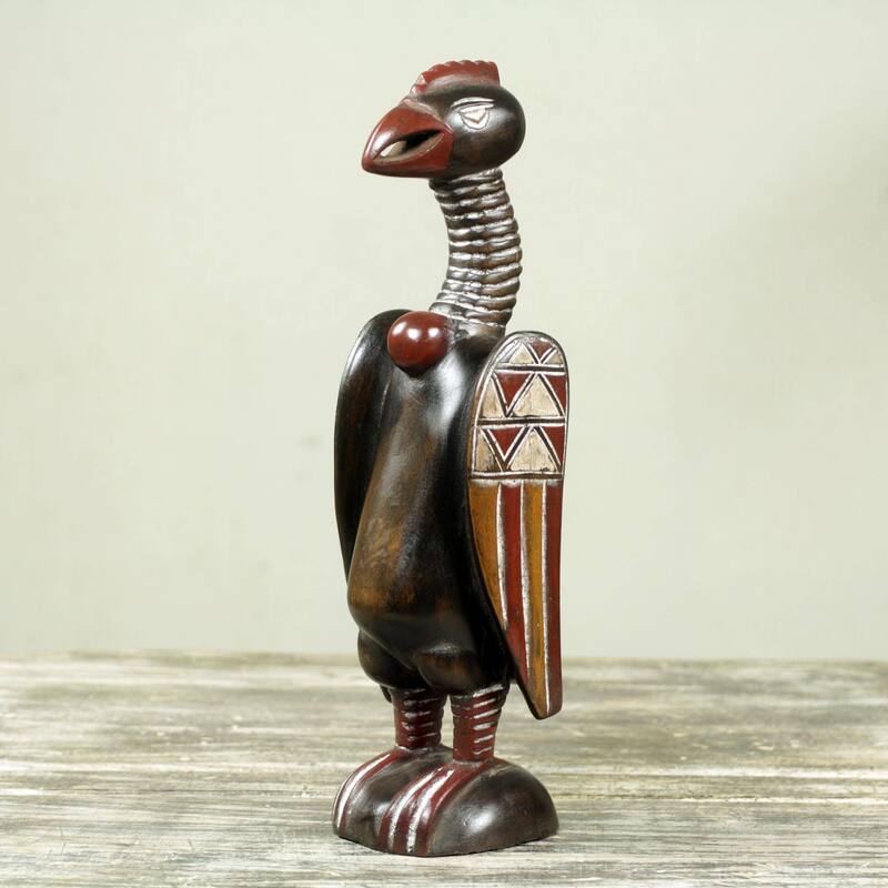 Handmade Senufo Kalaho Bird Wood sculpture (Ghana) - 40 x 17 x 13