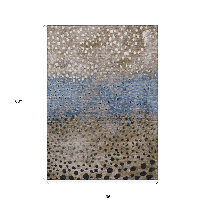HomeRoots Abstract Transitional Rectangle Outdoor Rug