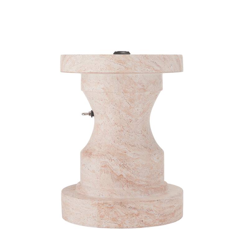 Christopher Knight Home - Modern Outdoor MGO Umbrella Side Table with Natural Travertine Effect