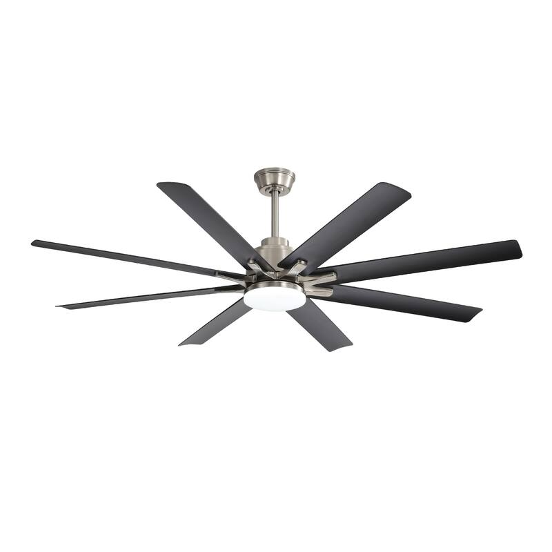 66 Inch Large Smart Ceiling Fan with Dimmable LED Light, Indoor/Outdoor Ceiling Fan Chandelier for Patios Living Room