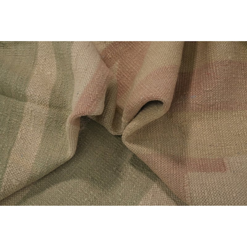 Hand Woven Southwestern Wool Beige Geometric Area Rug - 9' 6'' X 8' 4''