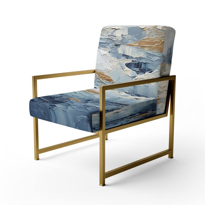 Designart "Beach Scandinavian Solitude III" Upholstered Abstract Accent Chair and Nautical & Coastal Arm Chair - Multiple Color