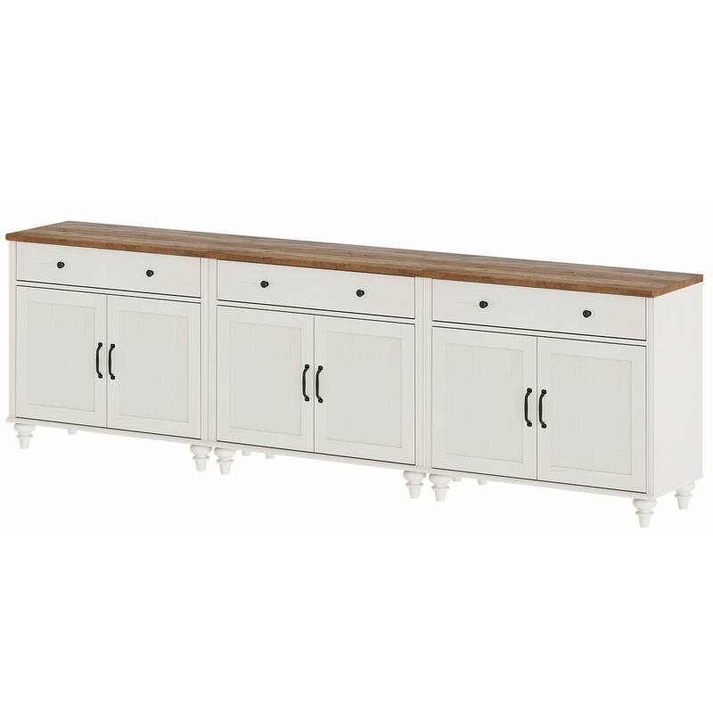 Farmhouse Sideboard, Buffet Cabinet with Storage Cabinets