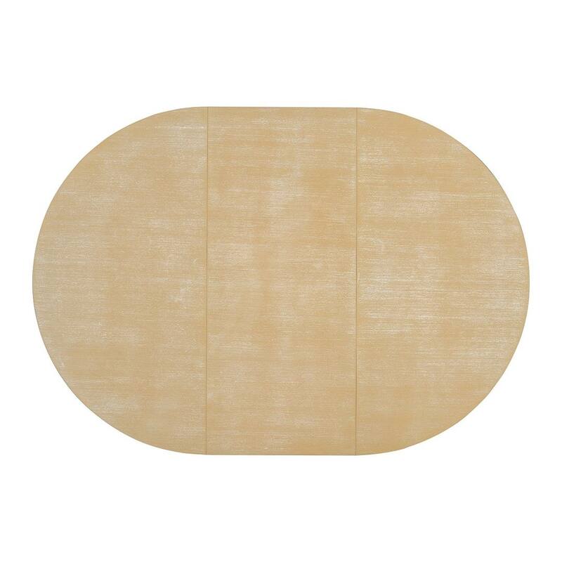 6 PCS Farmhouse Dining Table Set for 6 with Extendable Oval Table