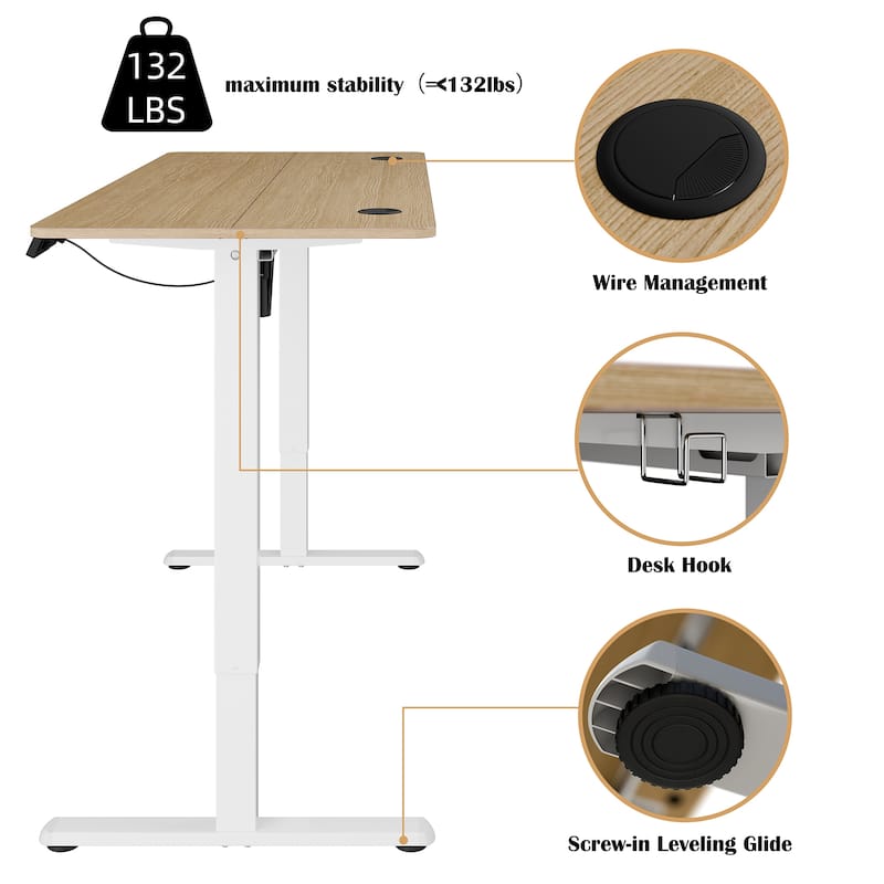 Futzca Height Adjustable Electric Standing Desk, Computer Office Desk