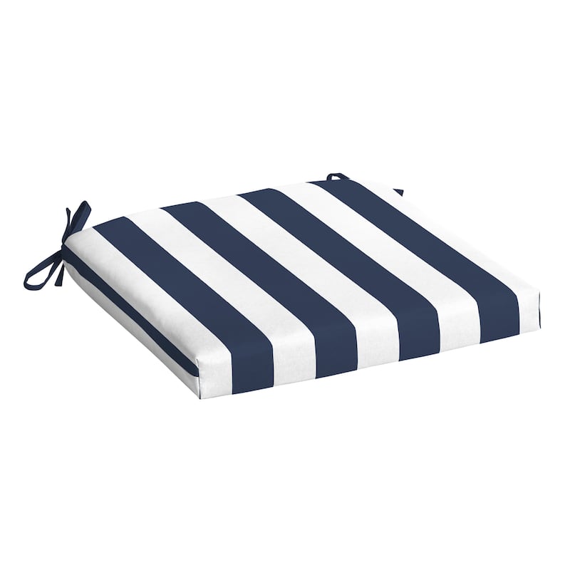 ARDEN Cabana Stripes Outdoor 18 x 19 in. Seat Pad - Sapphire Cabana Stripe