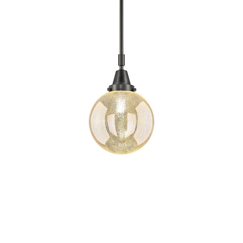 Innovations Lighting 447-1S-13-8 Beacon Pendant Beacon 8" Wide Mini - Matte Black / Mercury
