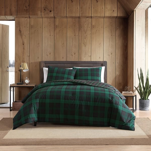slide 2 of 8, Eddie Bauer Woodland Tartan Green Cotton Duvet Cover Set