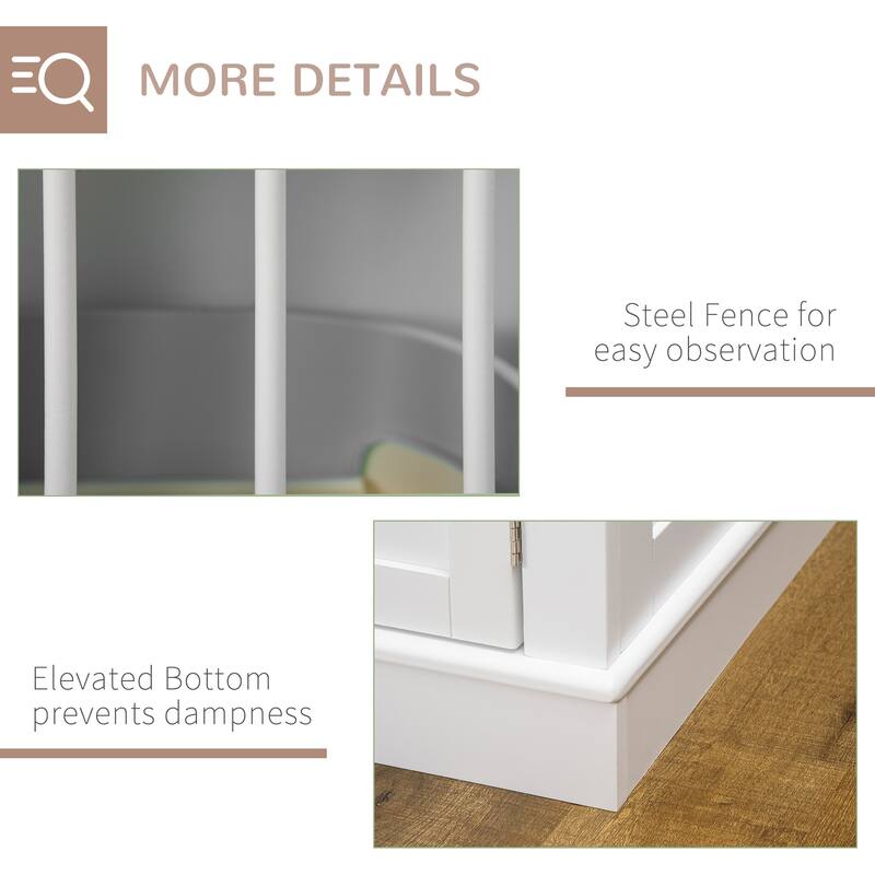 Triple Doors Dog Crate End Table Wooden Dog House Indoor Use Dog Cage with and Steel Tubes for Small Dogs