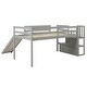 preview thumbnail 6 of 16, Twin Size Loft Bed With Staircase,Storage,Slide,Full-length Guardrails