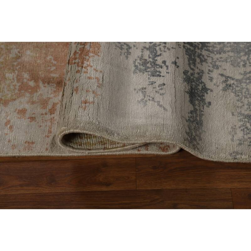 All-Over Abstract Contemporary Area Rug Hand-Knotted Wool Carpet - 5'6" x 8'0"