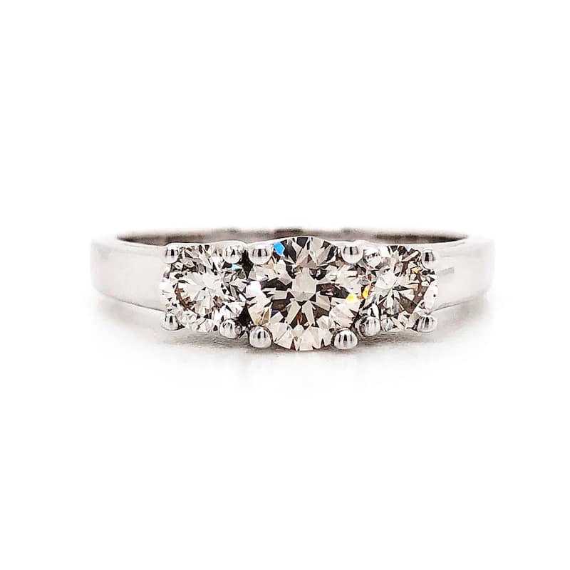 Auriya 14k Gold 1ctw Round 3-Stone Diamond Engagement Ring (J-K, I2-I3)