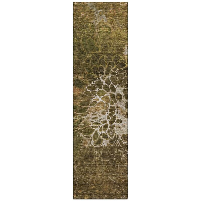 Machine Washable Indoor/ Outdoor Chantille Modern Floral Rug
