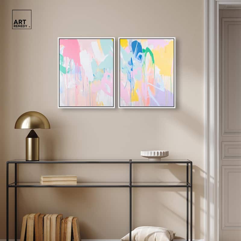Joyful Drips Canvas Set of 2 by Art Remedy