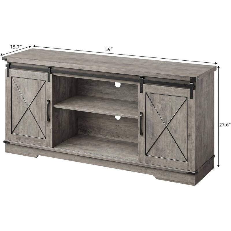 TV Stand for 65 Inch TV, Entertainment Center with Storage and Sliding Barn Doors