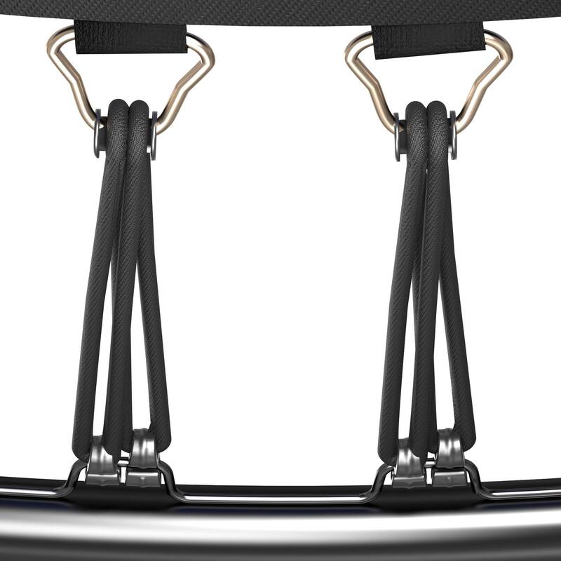 8 FT Spring Free Trampoline No Gap Design Safety Net Fiberglass Poles