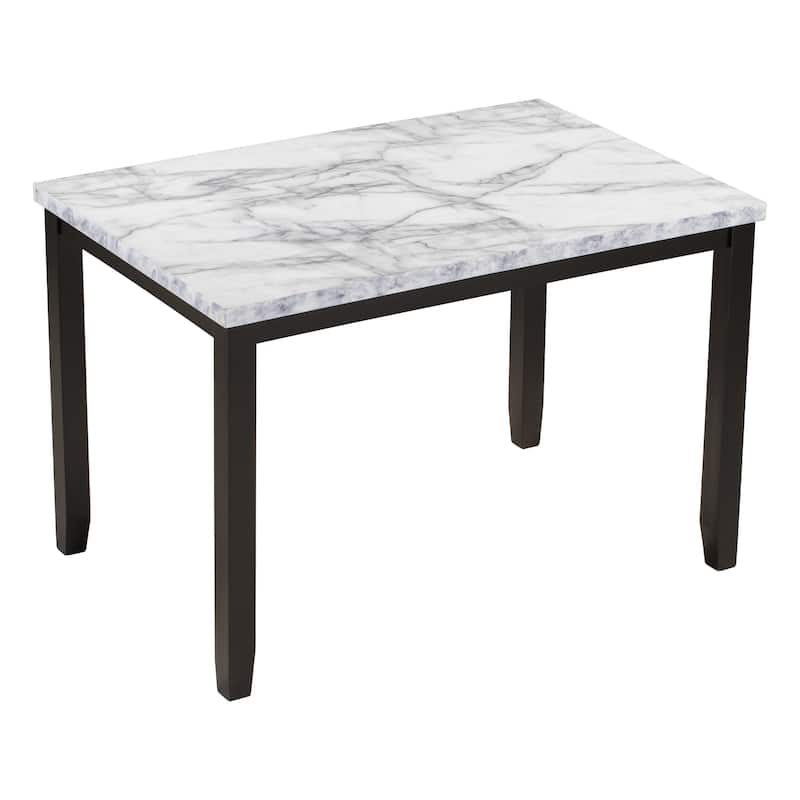 Faux Marble 5-Piece Dining Set with 4 Cushion Chairs