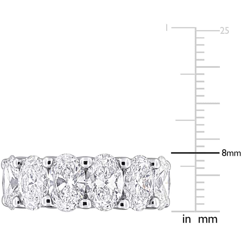 Miadora 6ct TW Oval-Cut Lab-Grown Diamond 6-Stone Semi-Eternity Band 14k White Gold