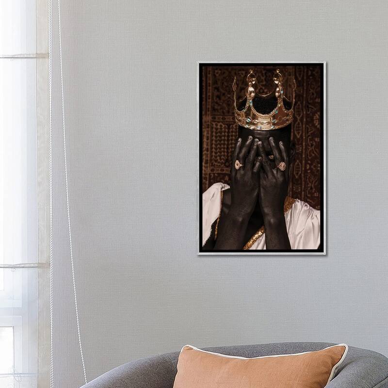 iCanvas "Black King" by Harry Odunze Framed