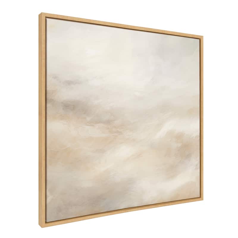 Kate and Laurel Sylvie Tonal White Beige Framed Canvas by Creative Bunch Studio - 30x30 - Natural