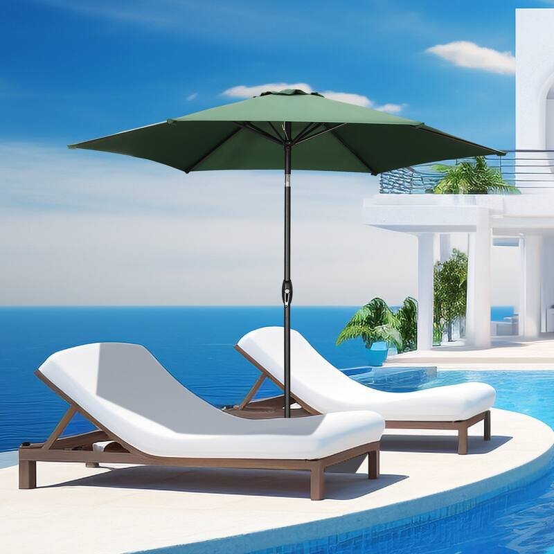 Ainfox 9ft Outdoor Patio Umbrella Without Base for Garden, Patio, Swimming Pool - Green