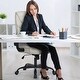 preview thumbnail 2 of 19, Ergonomic High Back Office Chair, Swivel Task Chair with Adjustable Flip-up Armrest, PU Leather Computer Desk Chairs with Wheels