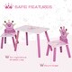 preview thumbnail 4 of 5, 3-Piece Kids Table and Chair Set with Wooden Construction, Crown Design for Girls, Ages 2-4