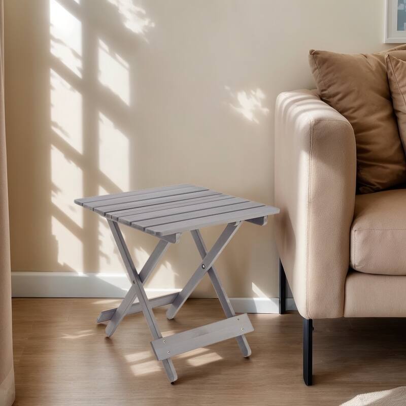 Folding Square table Patio Outdoor solid wood table for Backyard, Balcony, Portable Design Space