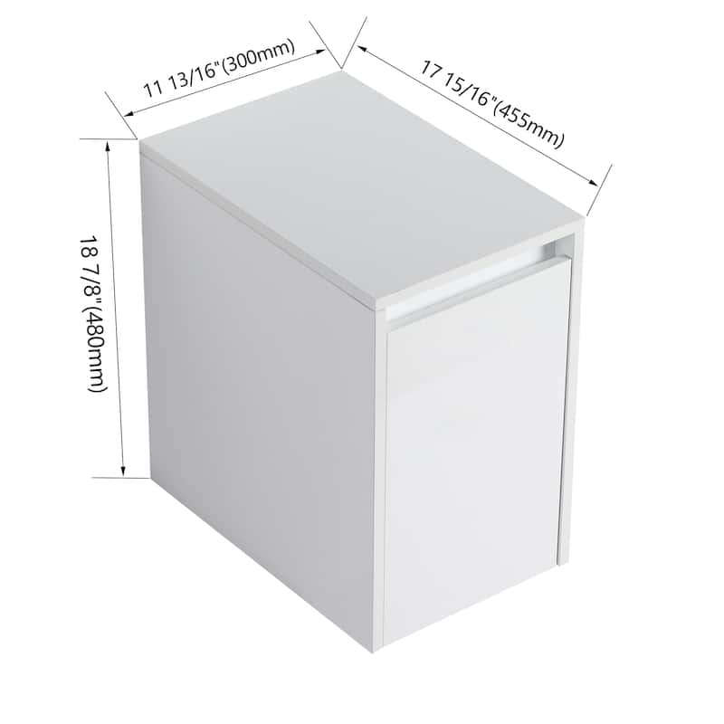 Float Mounting Bathroom Vanity With Resin Sink - Glossy White