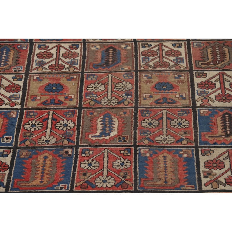 Garden Design Bakhtiari Vintage Persian Rug Handmade Wool Carpet - 6'10" x 9'4"