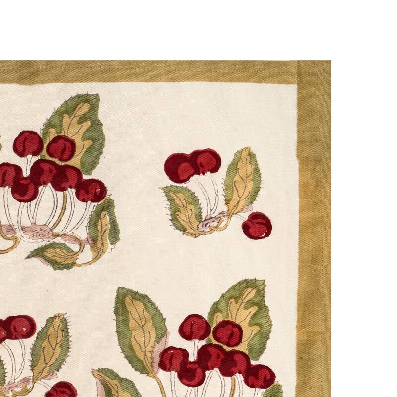 Couleur Nature Cherry Tea Towels - Red/Green - 20" x 30" - Set of 3 - 20" x 30"