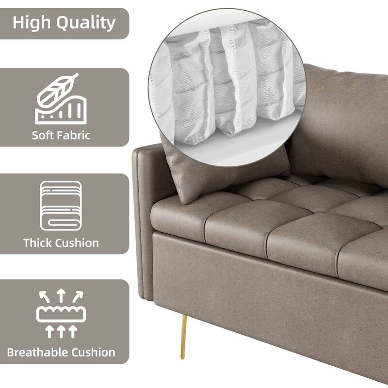 3-Seater Faux Leather Sofa