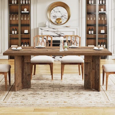 Farmhouse Rectangular Dining Table for 4-6 People