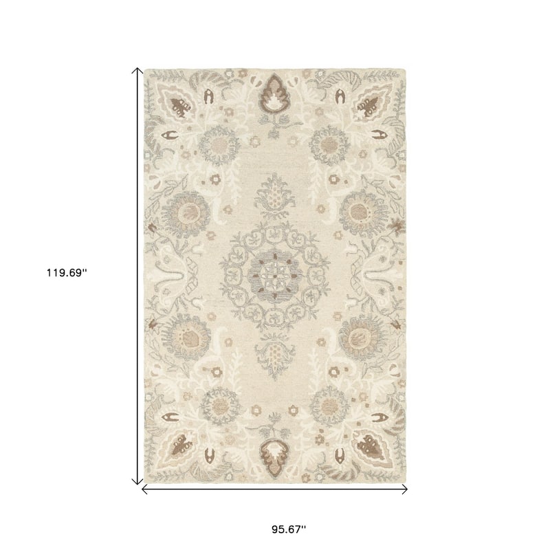 HomeRootsFloral Scandinavian Rectangle Area Rug