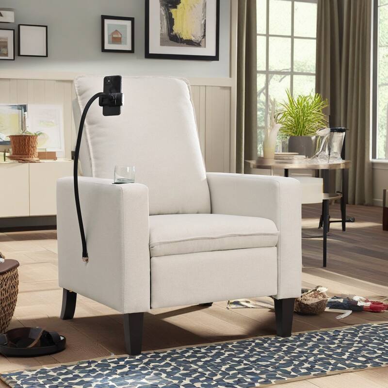 Christopher Knight Home - Mason Adjustable Recliner Sofa with Cup Holder and Convenient Storage - Beige