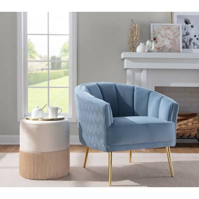 Silver Orchid Randolf Pleated Waves Accent Chair