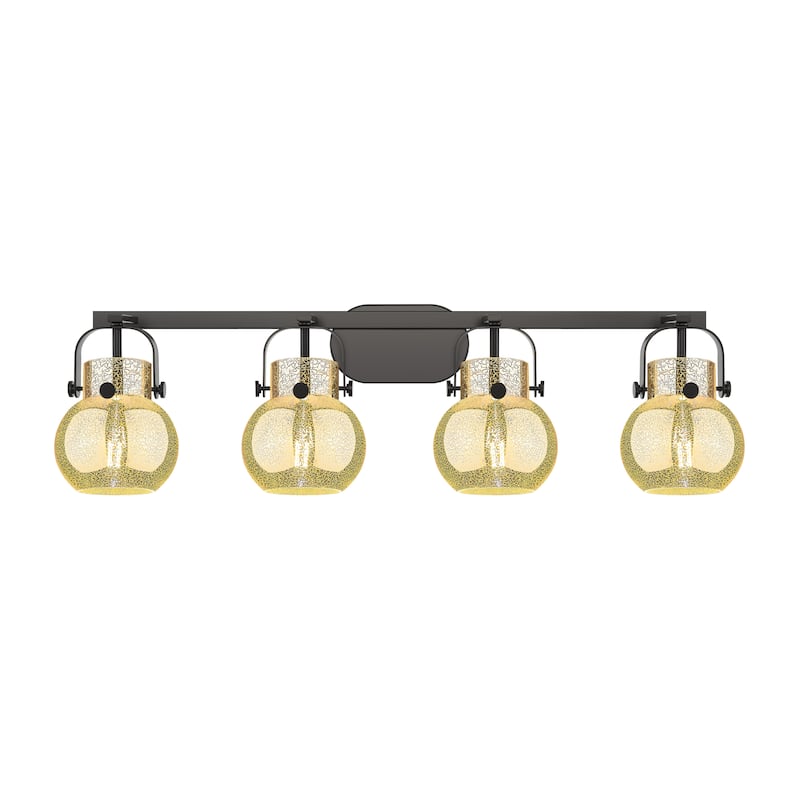 Innovations Lighting Pilaster II Sphere - 4 Light 6" Wall-Mounted Bath Vanity Light.