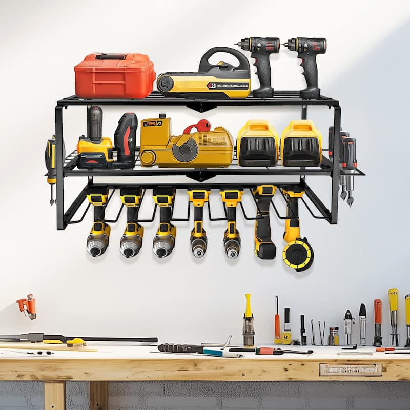 Heavy Duty 3-Tier Power Tool Storage Rack Wall Open Organizer Shelf