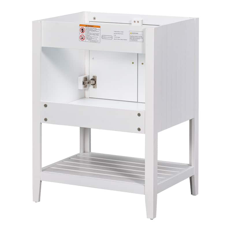 MDF Freestanding Bathroom Vanity Without Counter Top in Brown, Bathroom Storage Cabinet with Doors and Open Shelf - 24" x 18"