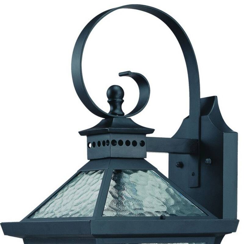 Glass Flush Mount Outdoor Wall Light with 3 LED Bulbs Dimmable - 11.50” x 9.75” x 21” (D x W x H)
