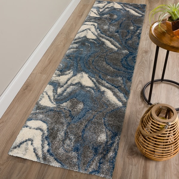 Safavieh Amherst Barkley 3 x 5 Ivory/Gold Indoor/Outdoor Abstract Mid-Century Modern Throw Rug