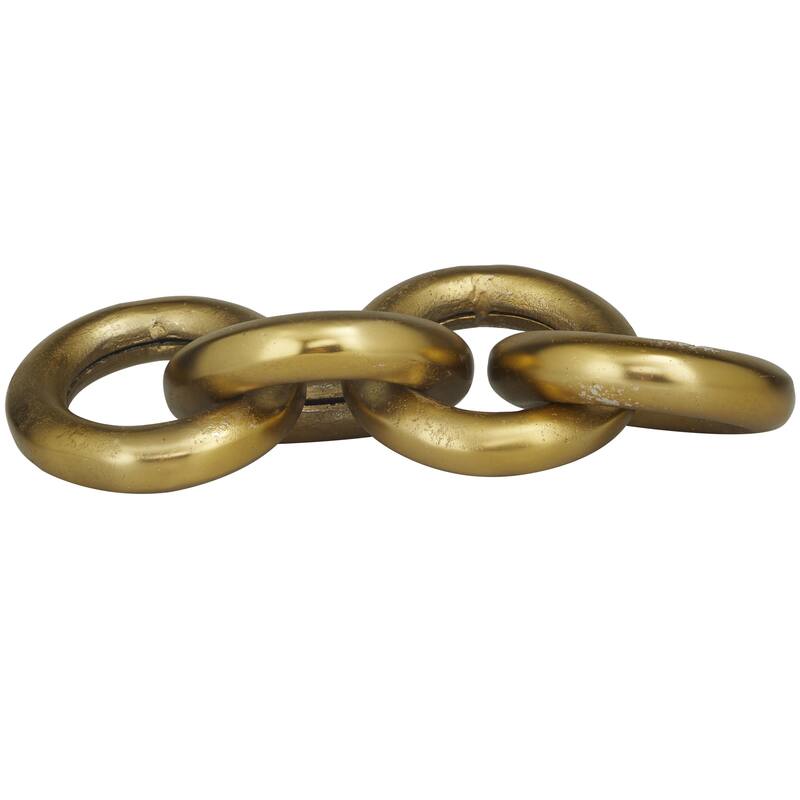 Aluminum Metal Chain Decorative Sculpture - Silver, Gold, Black- Roche River Decor