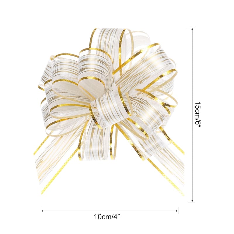 10pcs 6 Inch Large Pull Bow Gift Wrapping Bows Ribbon Organza