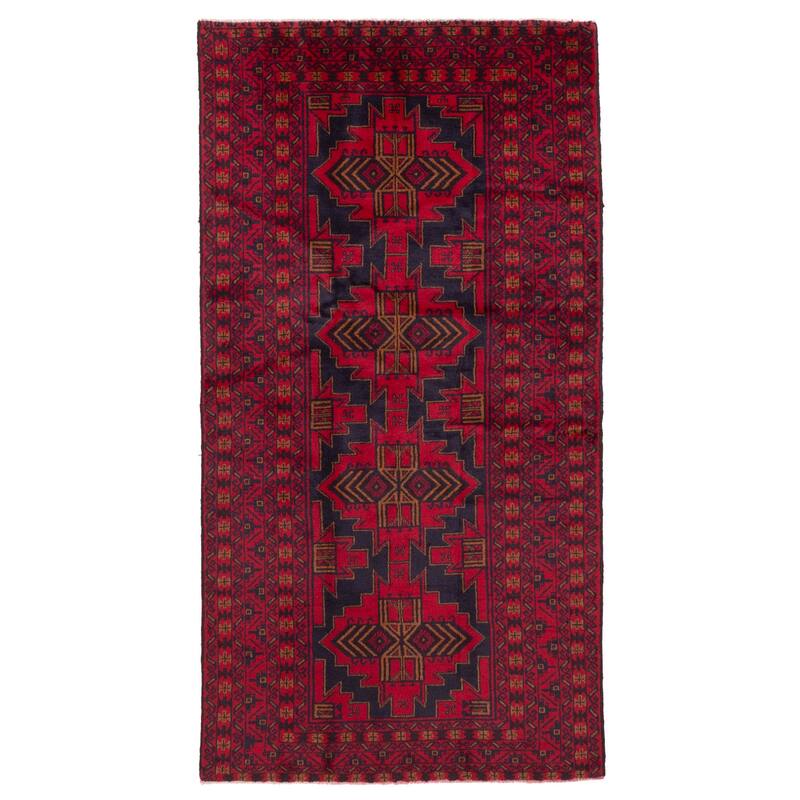 ECARPETGALLERY Hand-knotted Teimani Red Wool Rug - 3'5 x 6'7