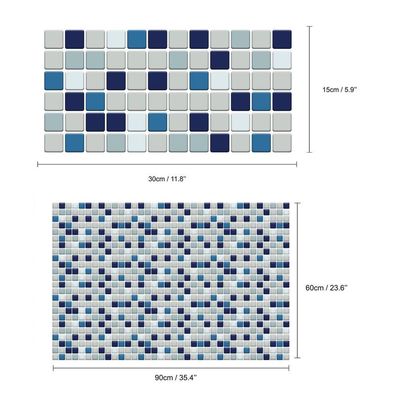 Walplus Small Square Mosaic Tile Sticker Kitchen Peel and Stick Backsplash Bathroom Decor